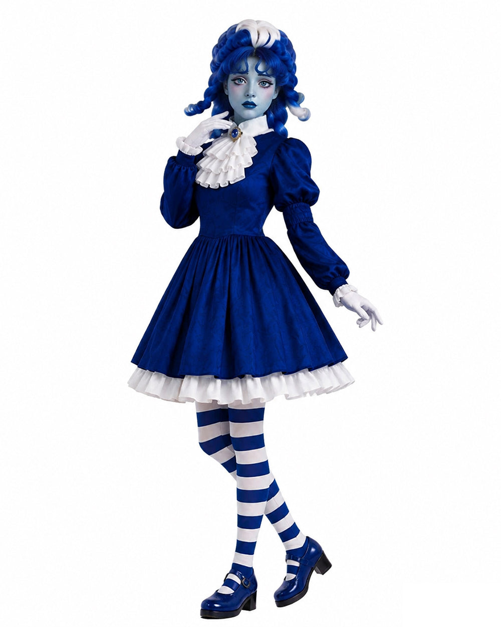  I Am Frankelda Costume Francisca Imelda Cosplay Outfit Royal Blue Doll Dress Set