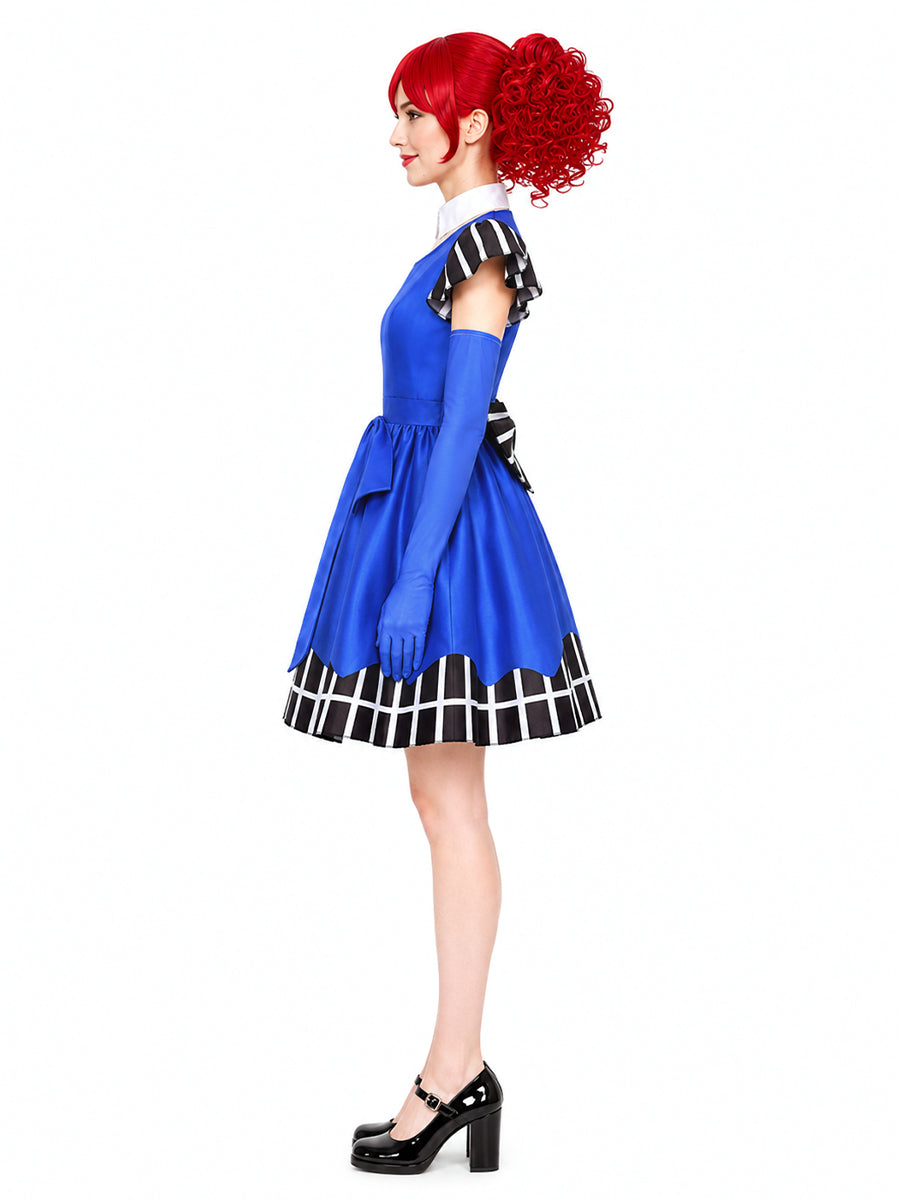 Poppy Playtime Cosplay Costume Intelligent Doll Royal Blue Lolita Dress