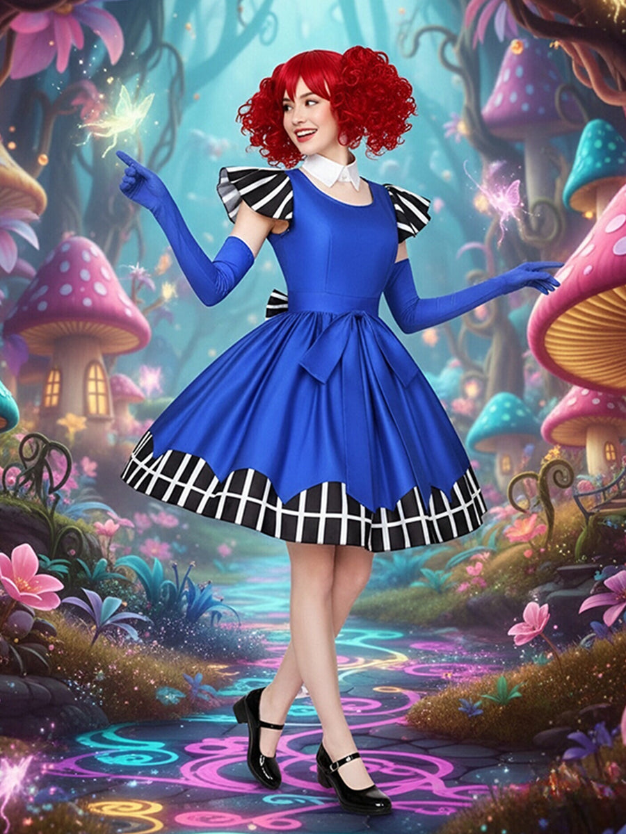 Poppy Playtime Cosplay Costume Intelligent Doll Royal Blue Lolita Dress