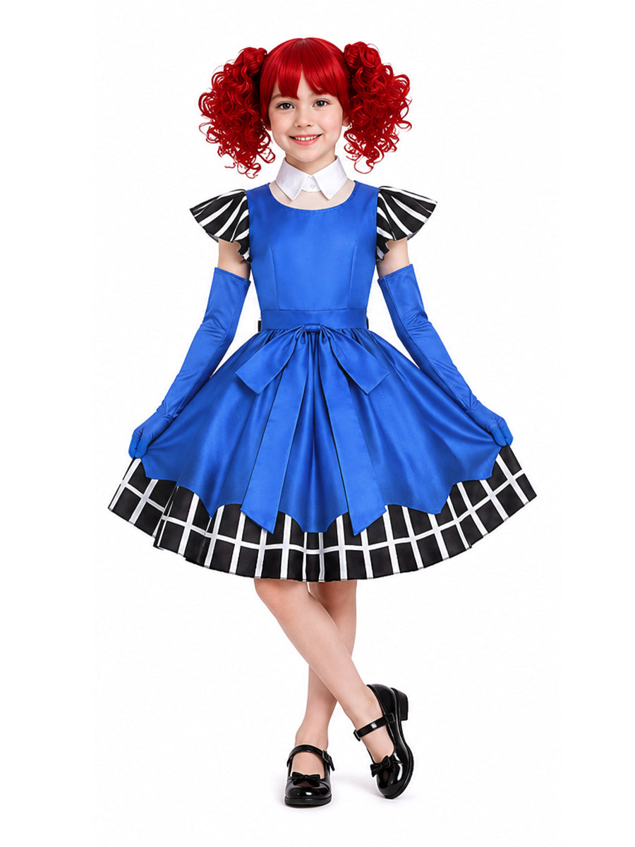 Poppy Playtime Cosplay Costume Intelligent Doll Royal Blue Lolita Dress