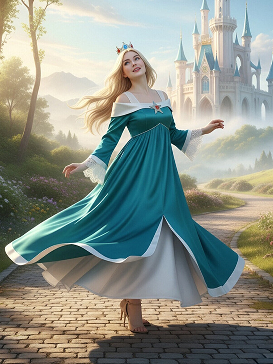 Super Mario Rosalina Costume for Kids and Adult Princess Rosalina Cosplay Outfit