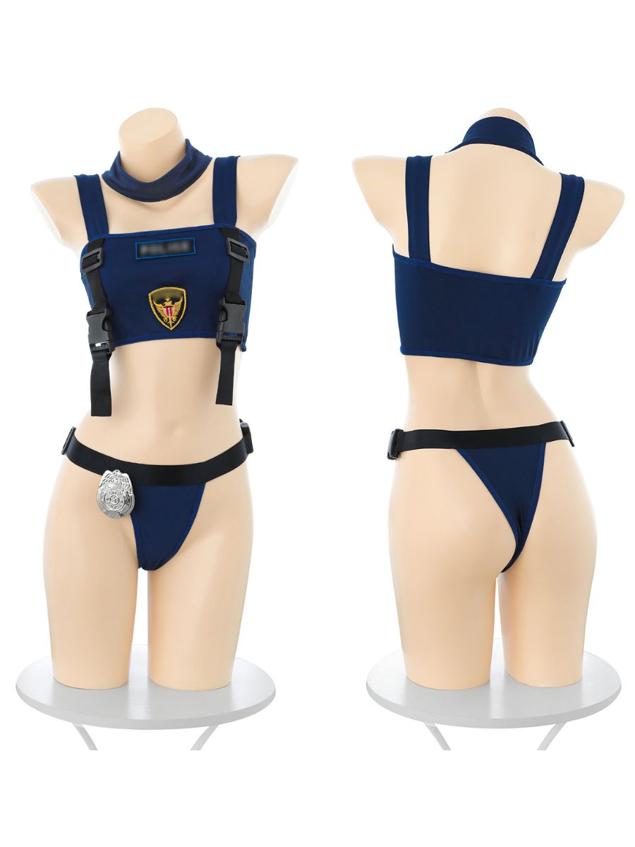 Sexy Police Officer Lingerie Set Anime Cop Cosplay Costume with Accessories