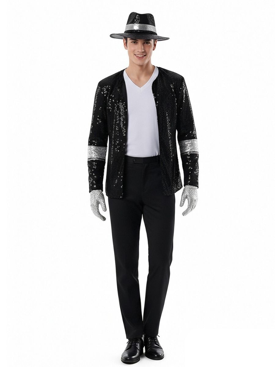 Michael Jackson Costume King of Pop Sequin Jacket and Pants with Hat