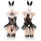 Sexy Bunny Cosplay Lingerie Sheer Lace Rabbit Bodysuit Hollow Bunny Girl Teddy Outfit
