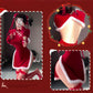 Sexy Cheongsam Dress Red Velvet Cheogsam Lingerie Dress Chinese Split Dress