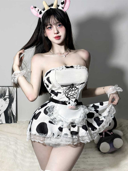 Cute cow maid dress    KF83851