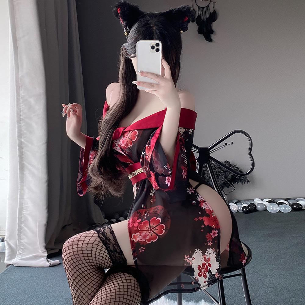 Japanese Geisha Dress Kimono Cosplay Live Pantyhose Try On Shoeplay, Nylons  Stockings Tights Review 