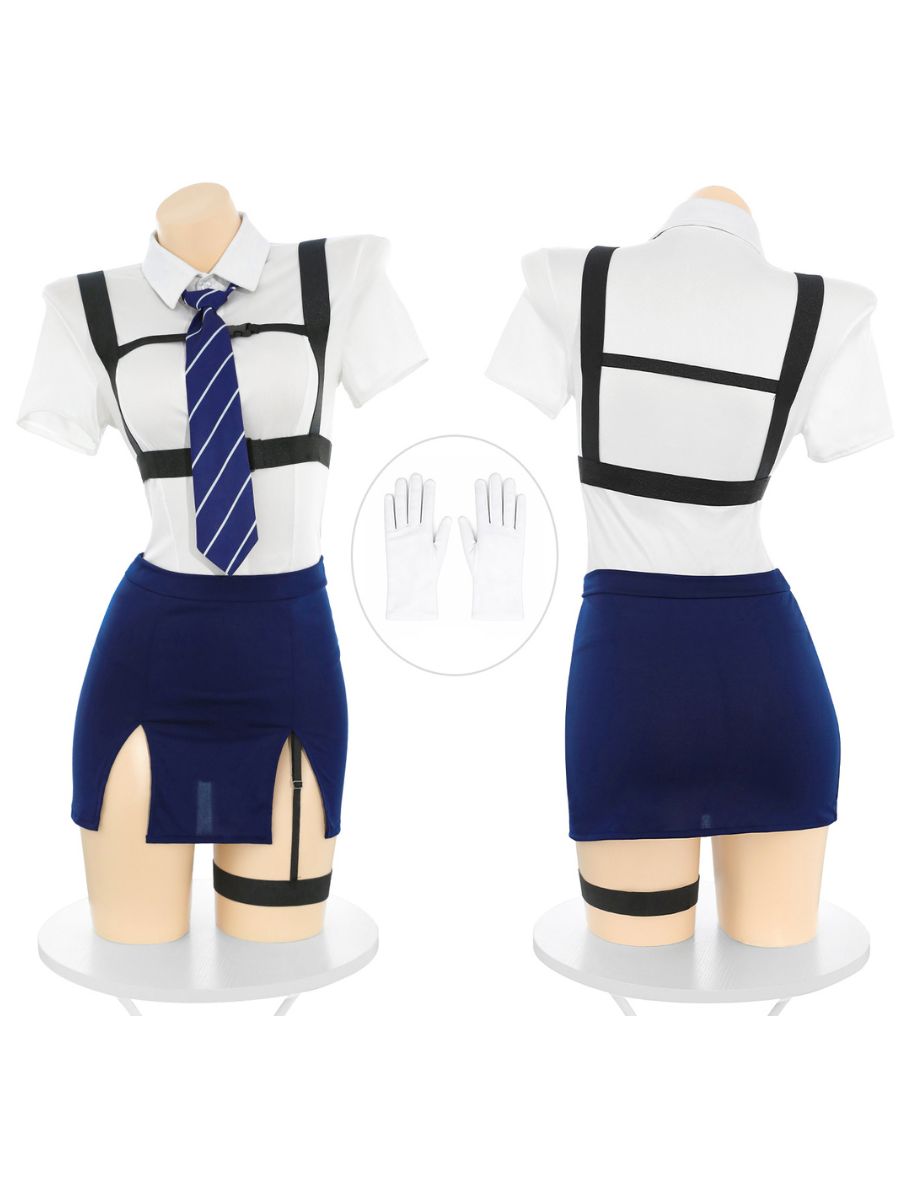 Sexy Police Officer Cosplay Uniform Set Anime Cop Cosplay Lingerie Suit 