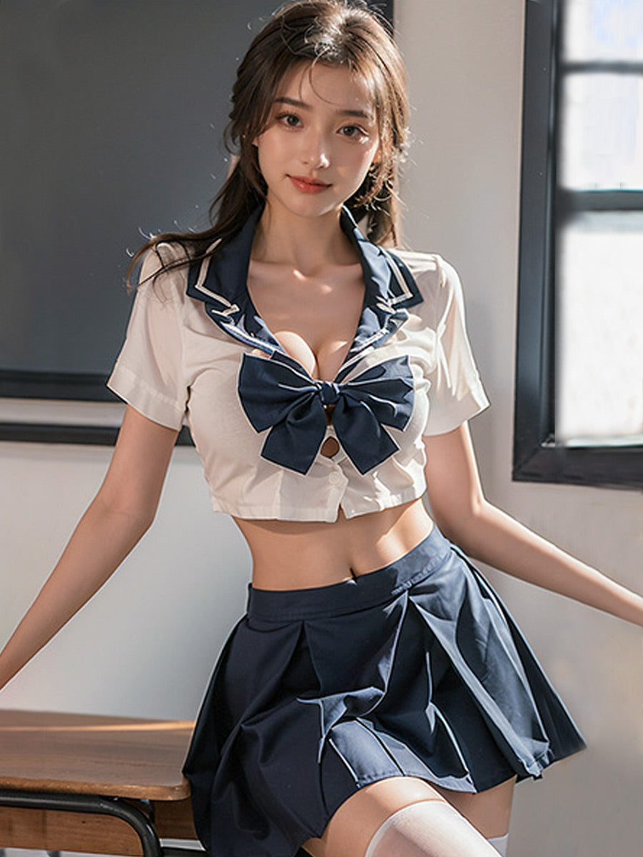  Liitrsh Cosplay Costume Japanese School Uniform Japanese School  Girls Anime Halloween Sailor Navy Socks Set : Clothing, Shoes & Jewelry