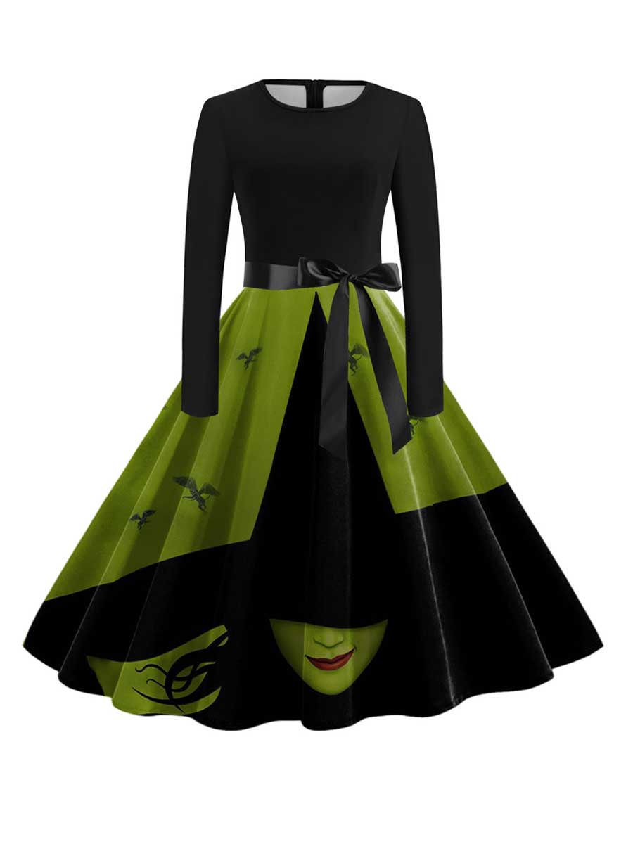 Female Film Wicked Elphaba Cosplay Costume Gray Striped Uniform Suits