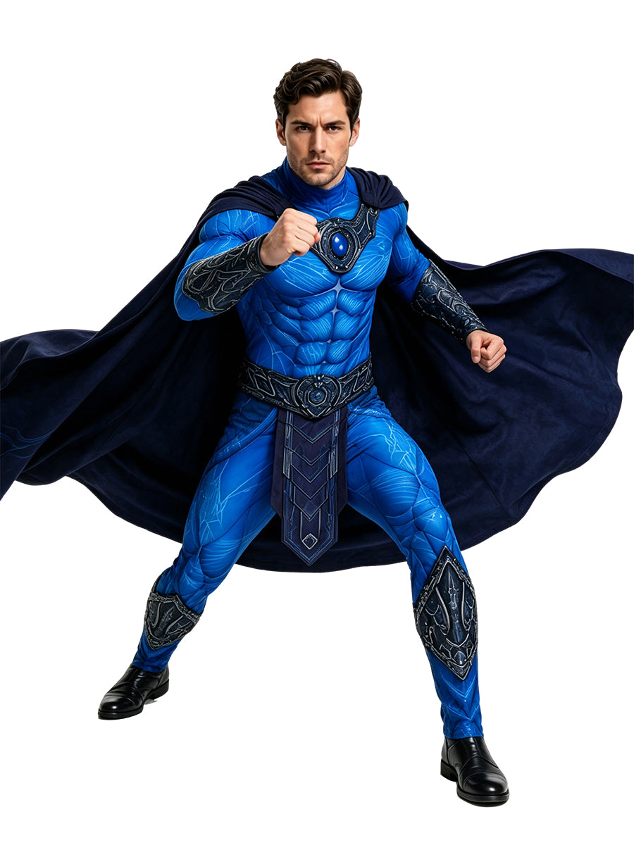 He Man Skeletor Costume Skull Villain Muscle Cosplay Outfit for Kids and Adults