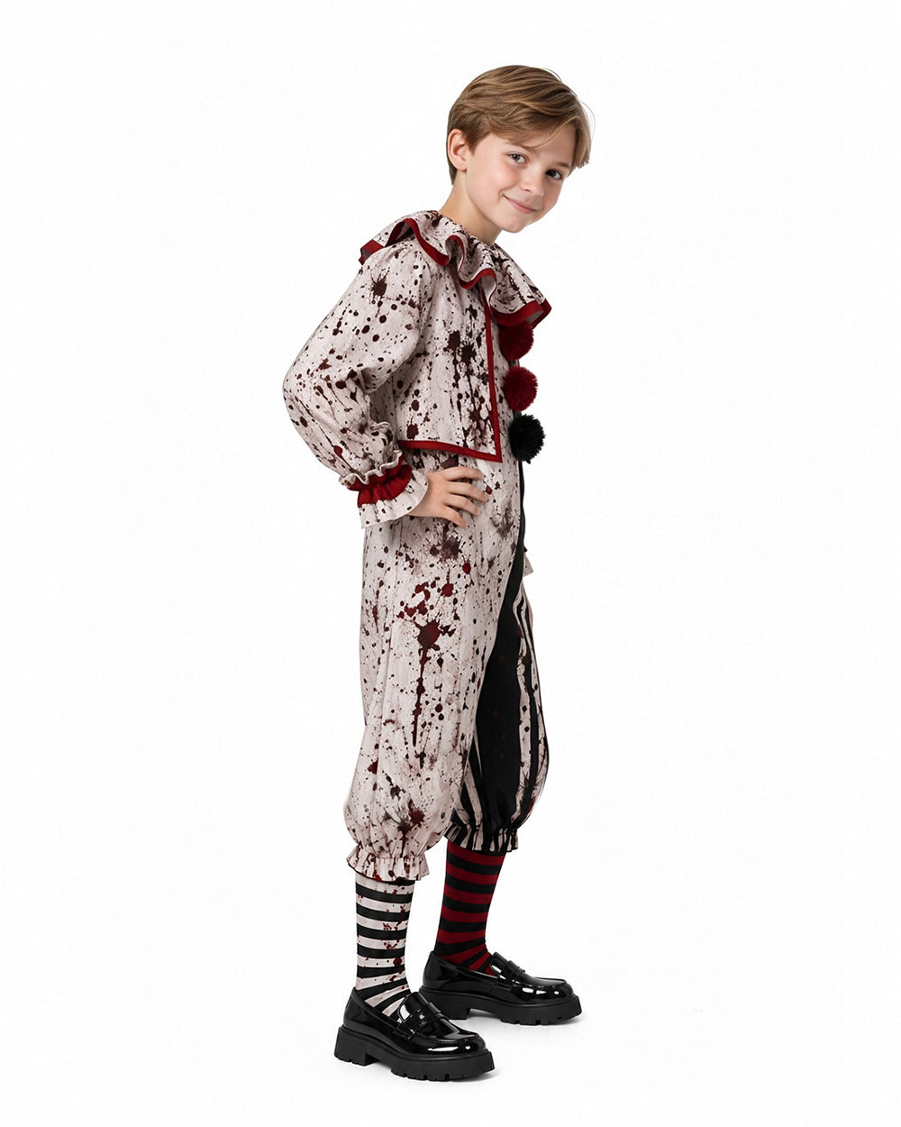 Inspired Terrifier Art the Clown Costume for Men and Boys Striped Circus Clown Outfit