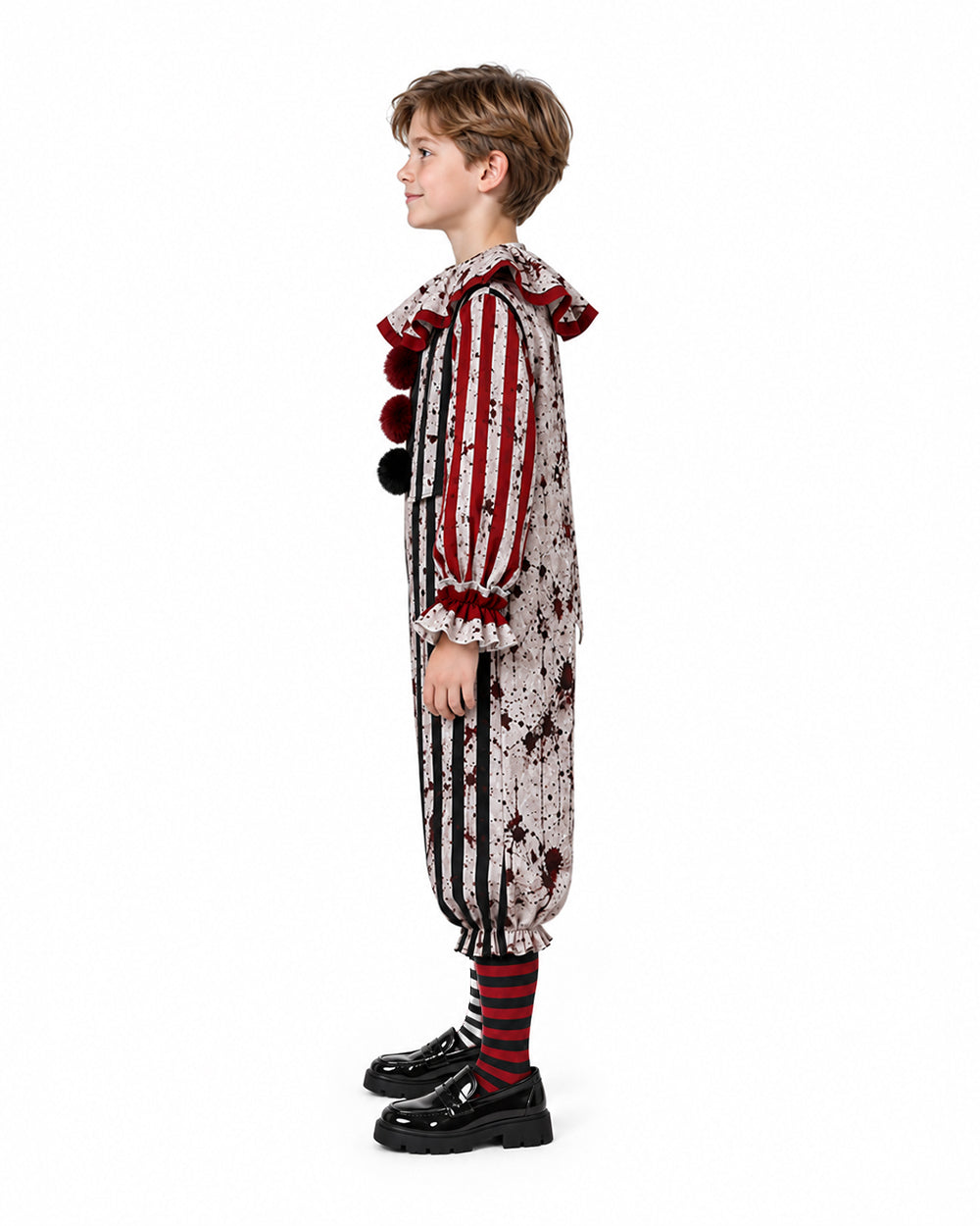 Inspired Terrifier Art the Clown Costume for Men and Boys Striped Circus Clown Outfit