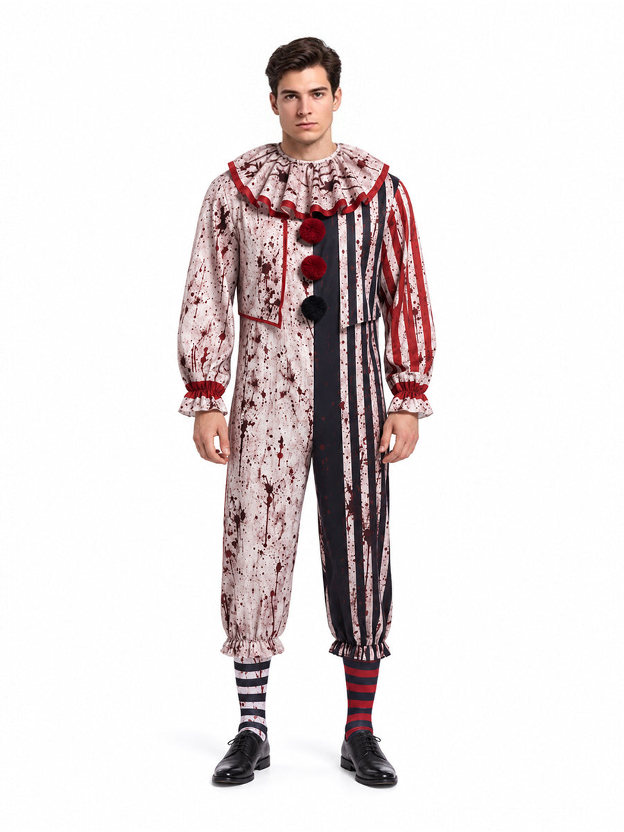 Inspired Terrifier Art the Clown Costume for Men and Boys Striped Circus Clown Outfit