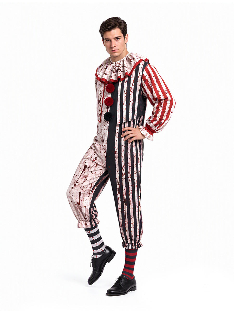 Inspired Terrifier Art the Clown Costume for Men and Boys Striped Circus Clown Outfit
