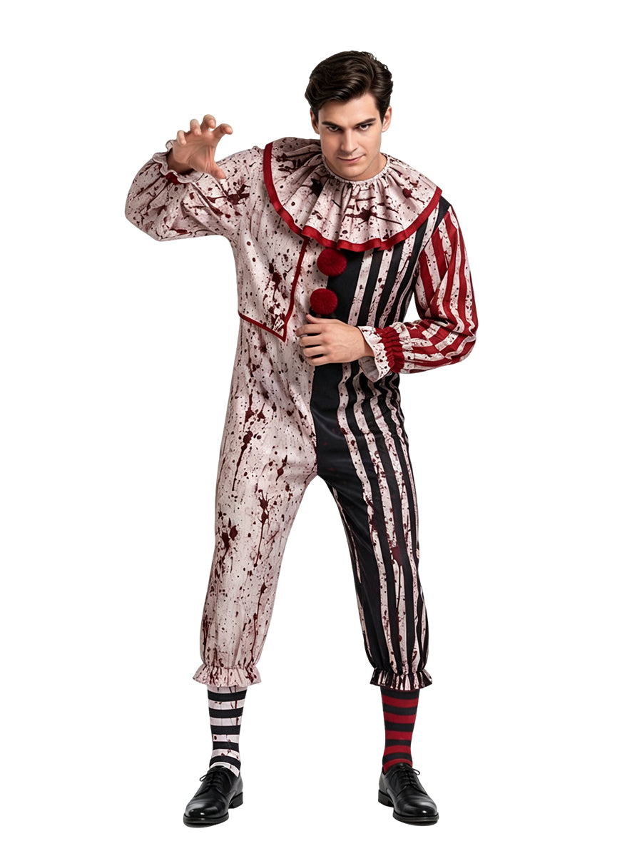 Inspired Terrifier Art the Clown Costume for Men and Boys Striped Circus Clown Outfit