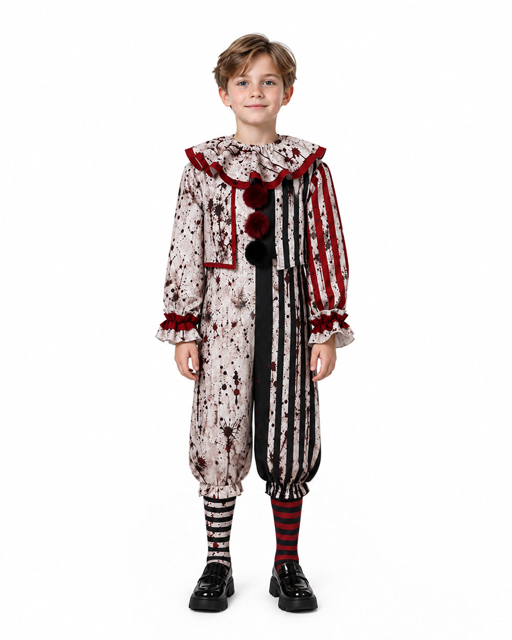 Inspired Terrifier Art the Clown Costume for Men and Boys Striped Circus Clown Outfit