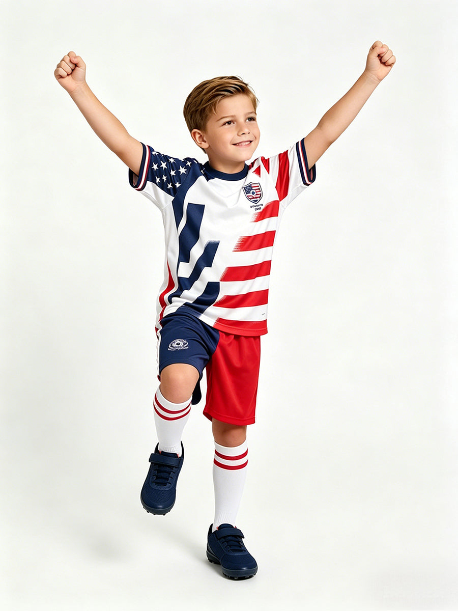 USA Soccer Jersey and Shorts for Kids and Adult USA Star Training Sports Fan Outfit