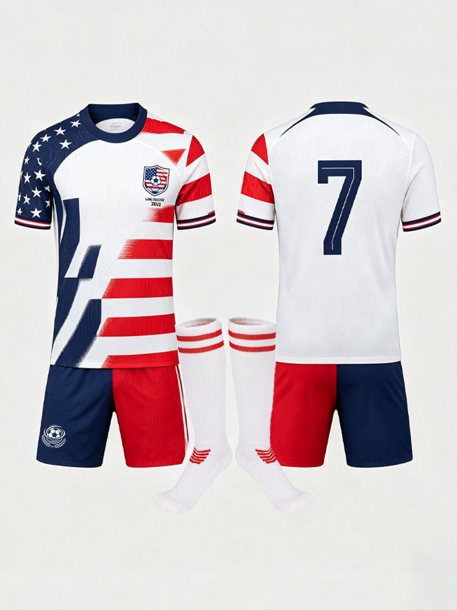 USA Soccer Jersey and Shorts for Kids and Adult USA Star Training Sports Fan Outfit