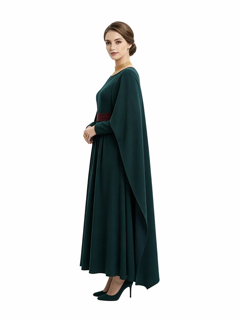 The Odyssey Penelope Costume Retro Dark Green Velvet Renaissance Dress