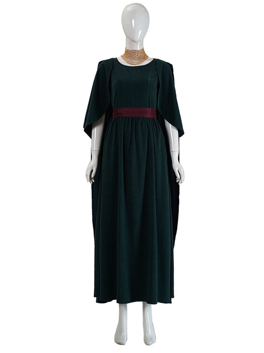 The Odyssey Penelope Costume Retro Dark Green Velvet Renaissance Dress