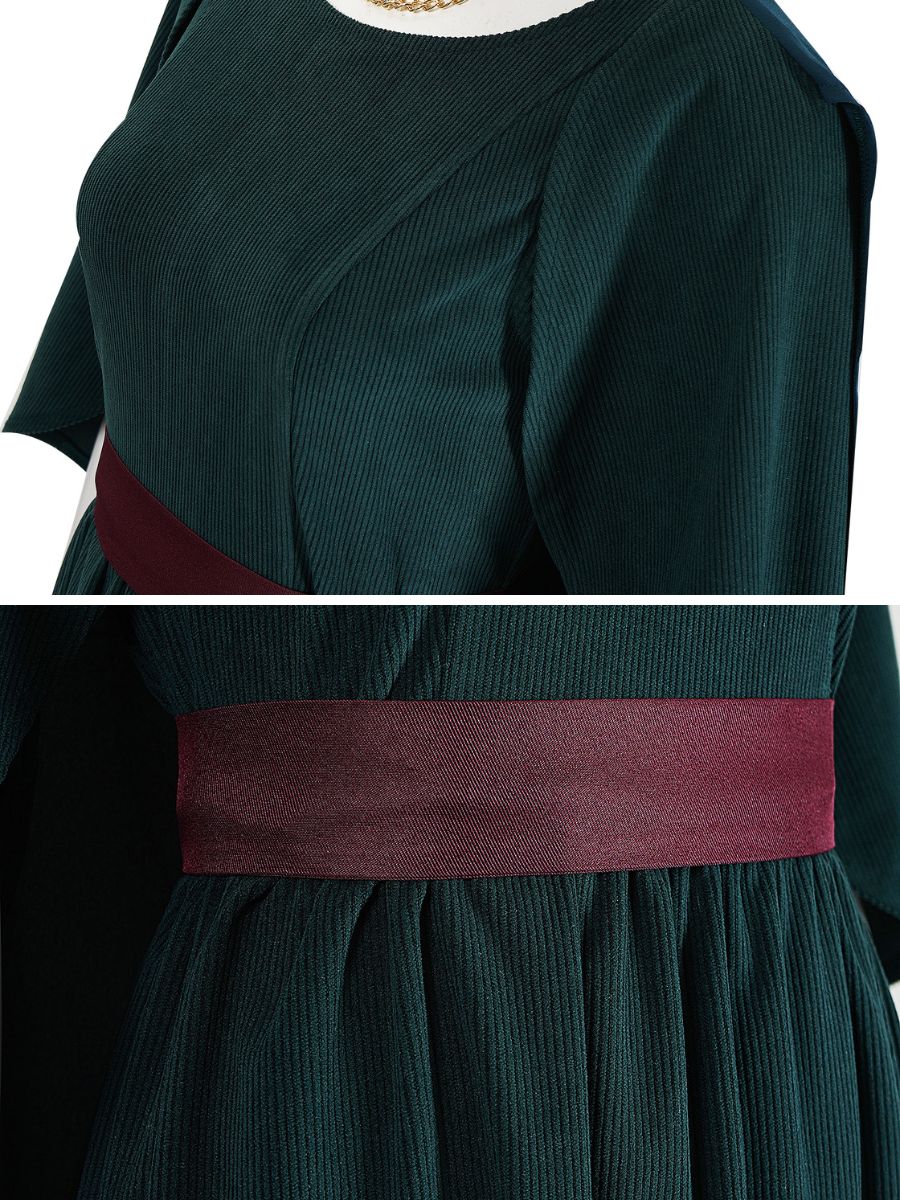 The Odyssey Penelope Costume Retro Dark Green Velvet Renaissance Dress