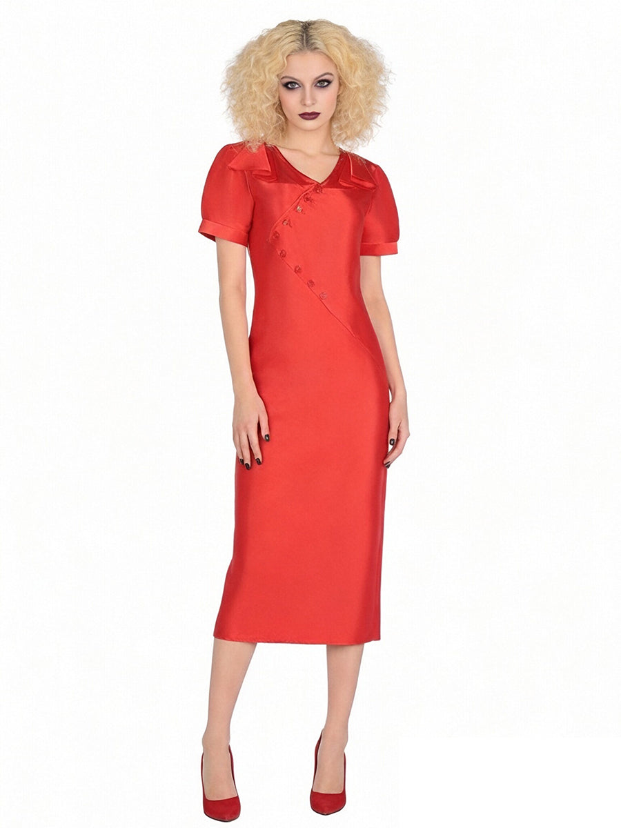 The Bride Costume Vintage Red Satin Wedding Dress Chinese Style Midi Dress