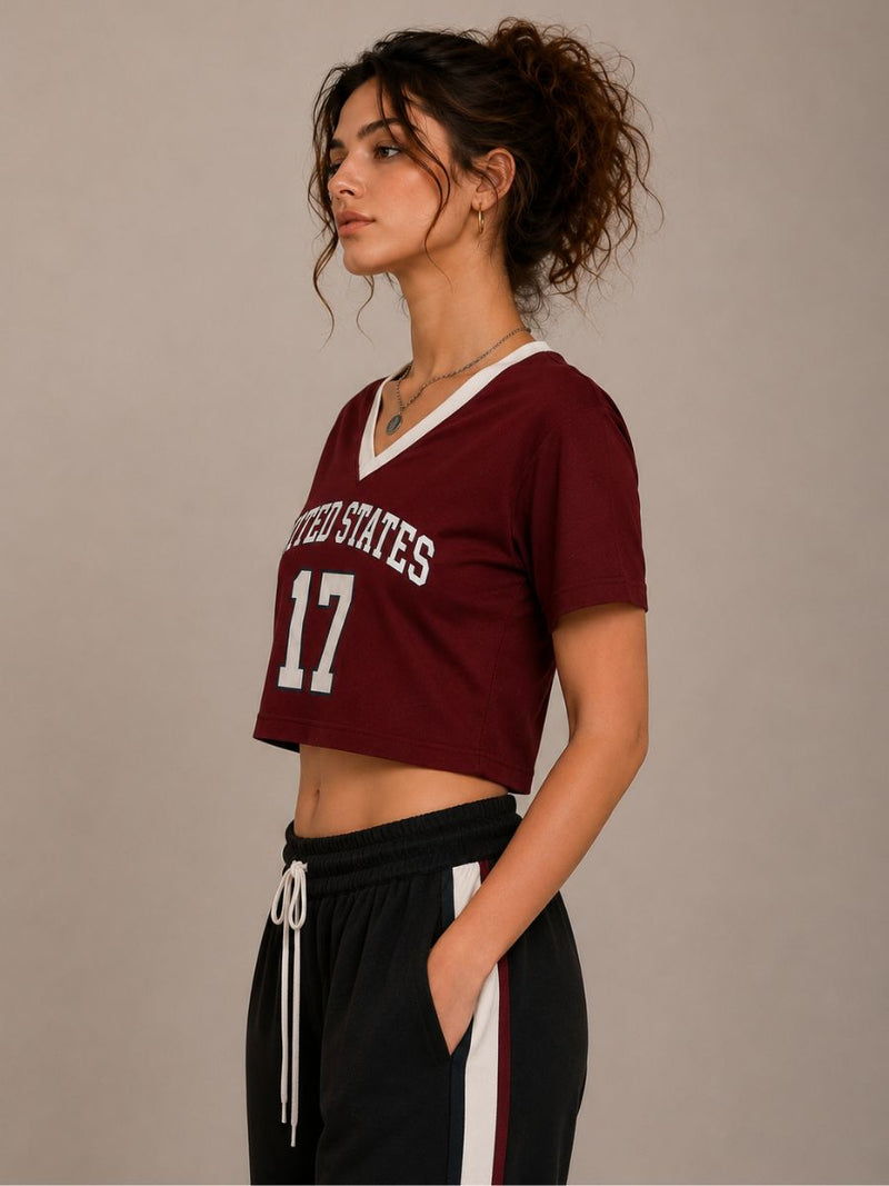 USA Soccer Crop Top for Women 2026 World Cup Game Day Party T-Shirt