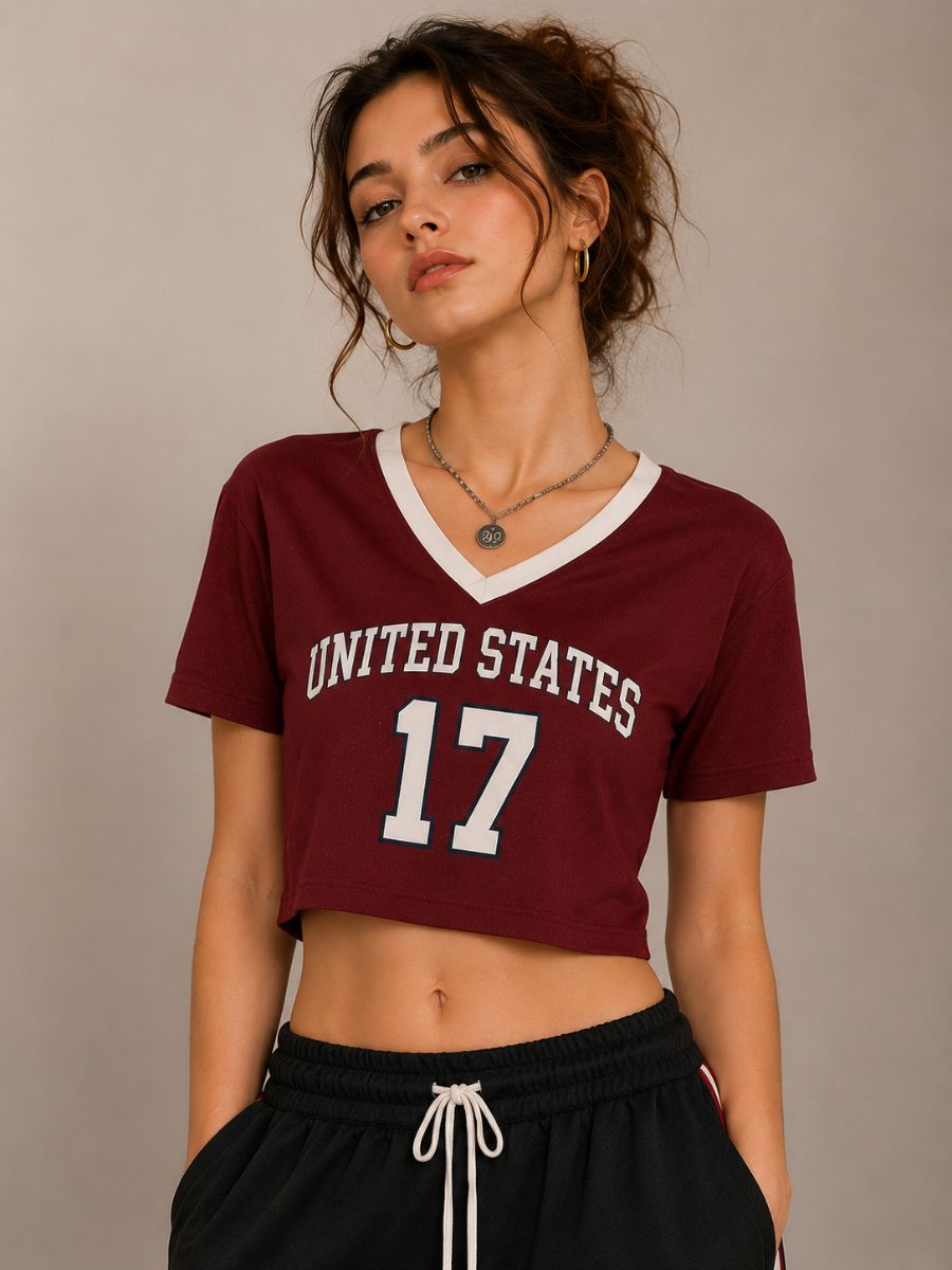 USA Soccer Crop Top for Women 2026 World Cup Game Day Party T-Shirt
