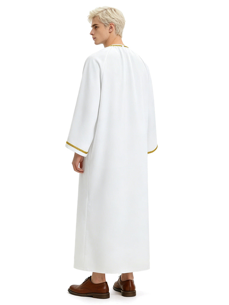 Good Omens Aziraphale Costume White Angel Cosplay Robe for Men