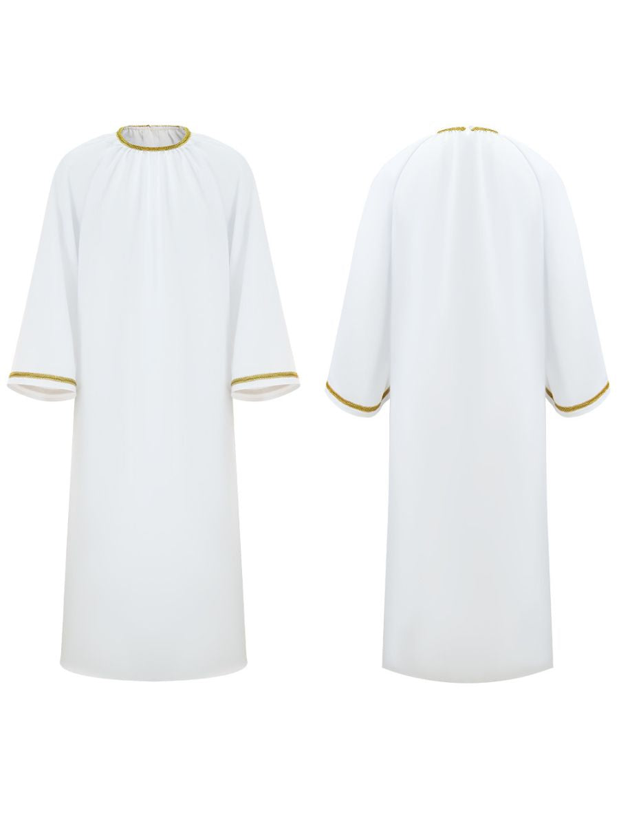 Good Omens Aziraphale Costume White Angel Cosplay Robe for Men