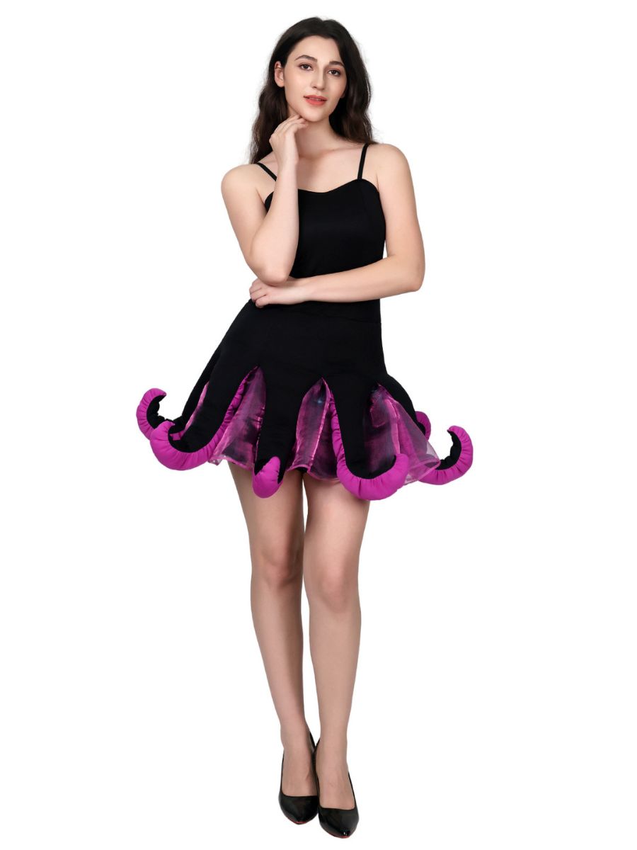 Sexy Ursula Costume Sea Witch Octopus Cosplay Mini Dress