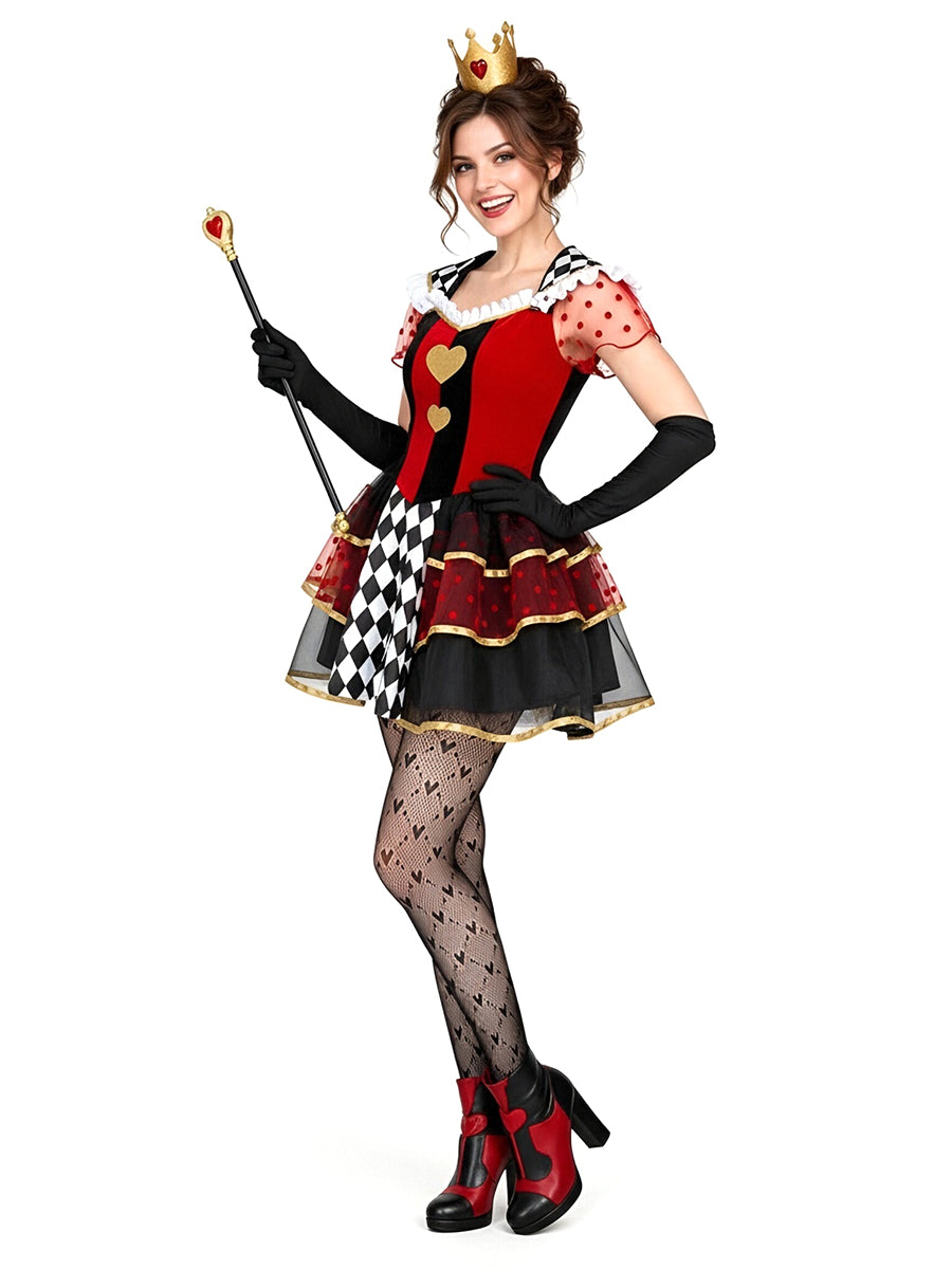 Queen of Hearts Costume Descendants Wicked Wonderland Red Queen Cosplay Outfit 
