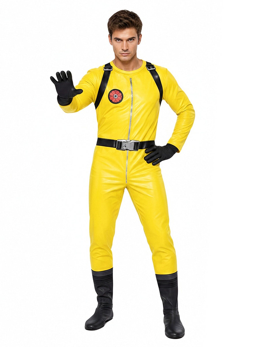 Poppy Playtime Player Hazmat Costume Yellow Hazmat Cosplay Jumpsuit with Mask and Gloves Set