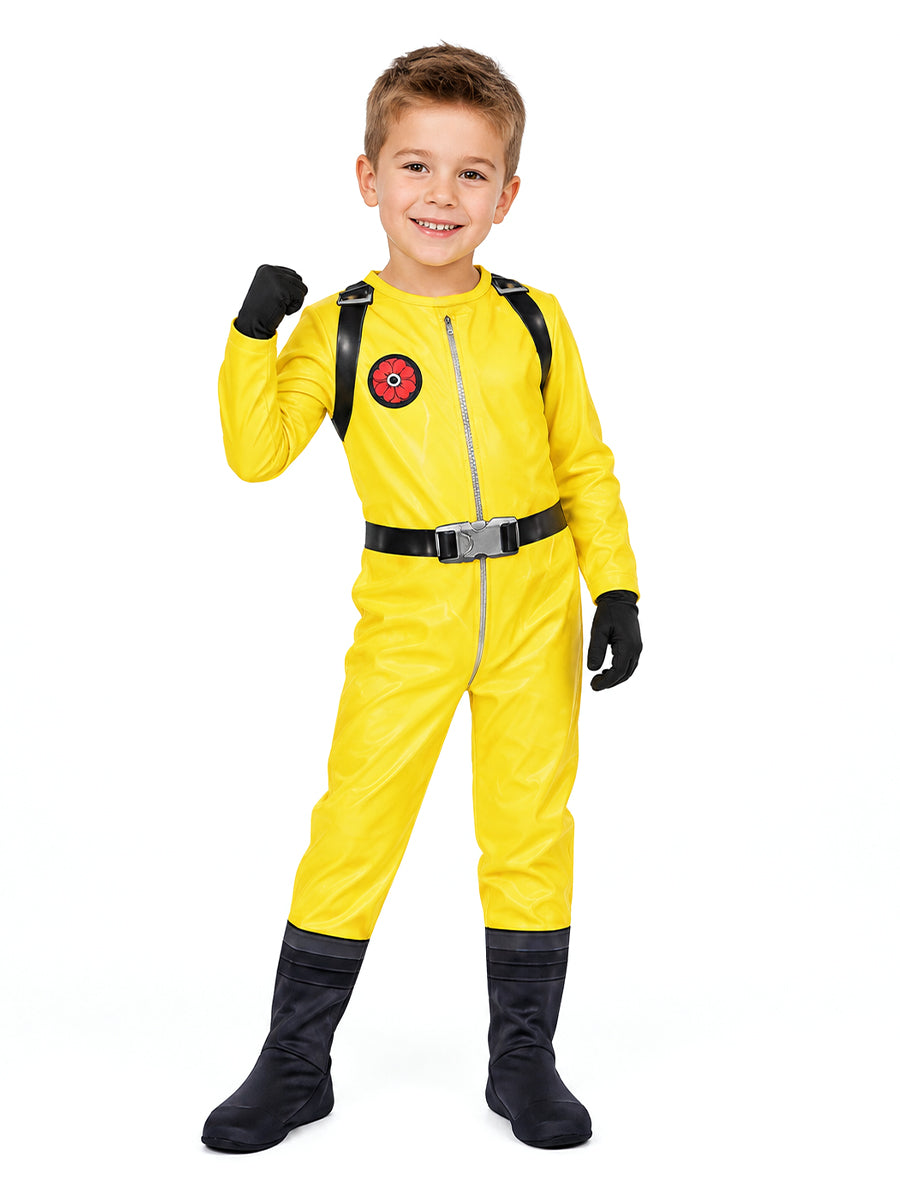 Poppy Playtime Player Hazmat Costume Yellow Hazmat Cosplay Jumpsuit with Mask and Gloves Set