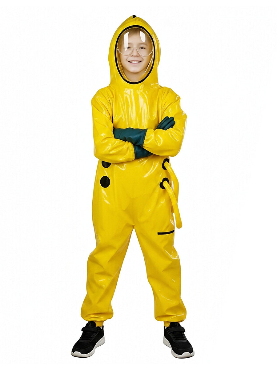 Backrooms Hazmat Costume Yellow Workers Hooded Copsplay Jumpsuit 