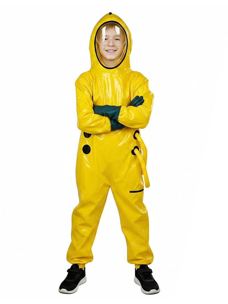 Backrooms Hazmat Costume Yellow Workers Hooded Copsplay Jumpsuit 