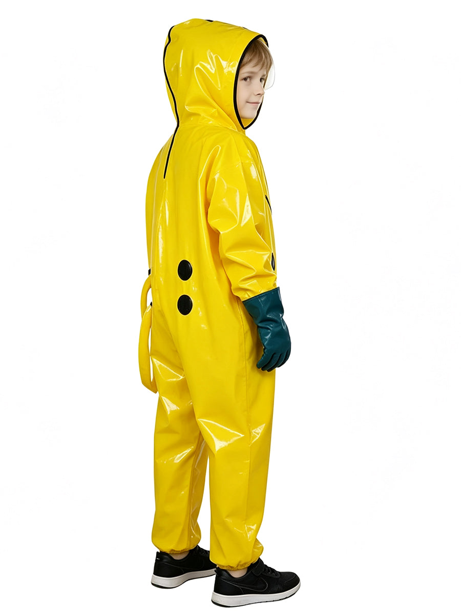 Backrooms Hazmat Costume Yellow Workers Hooded Copsplay Jumpsuit 