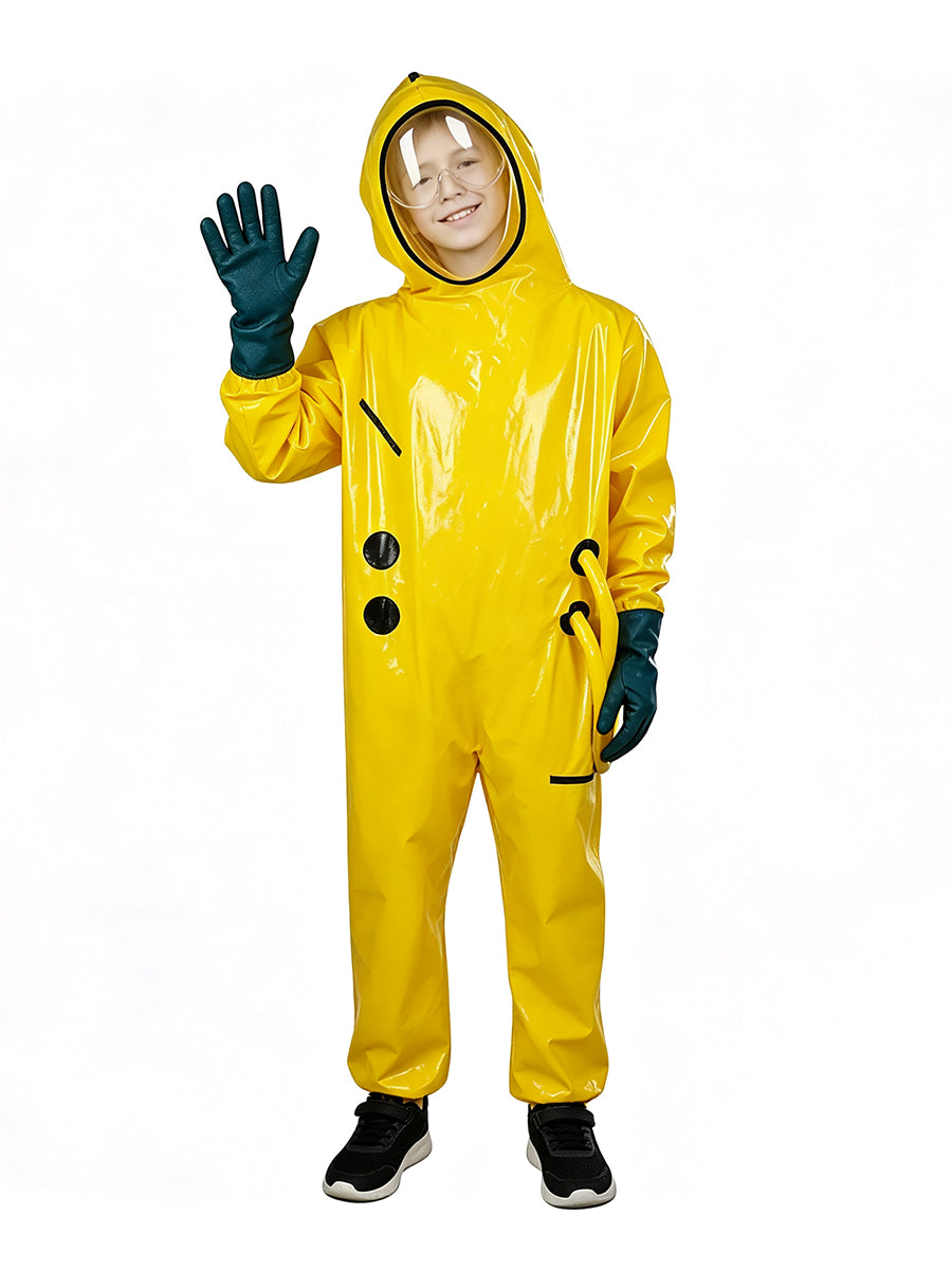 Backrooms Hazmat Costume Yellow Workers Hooded Copsplay Jumpsuit 