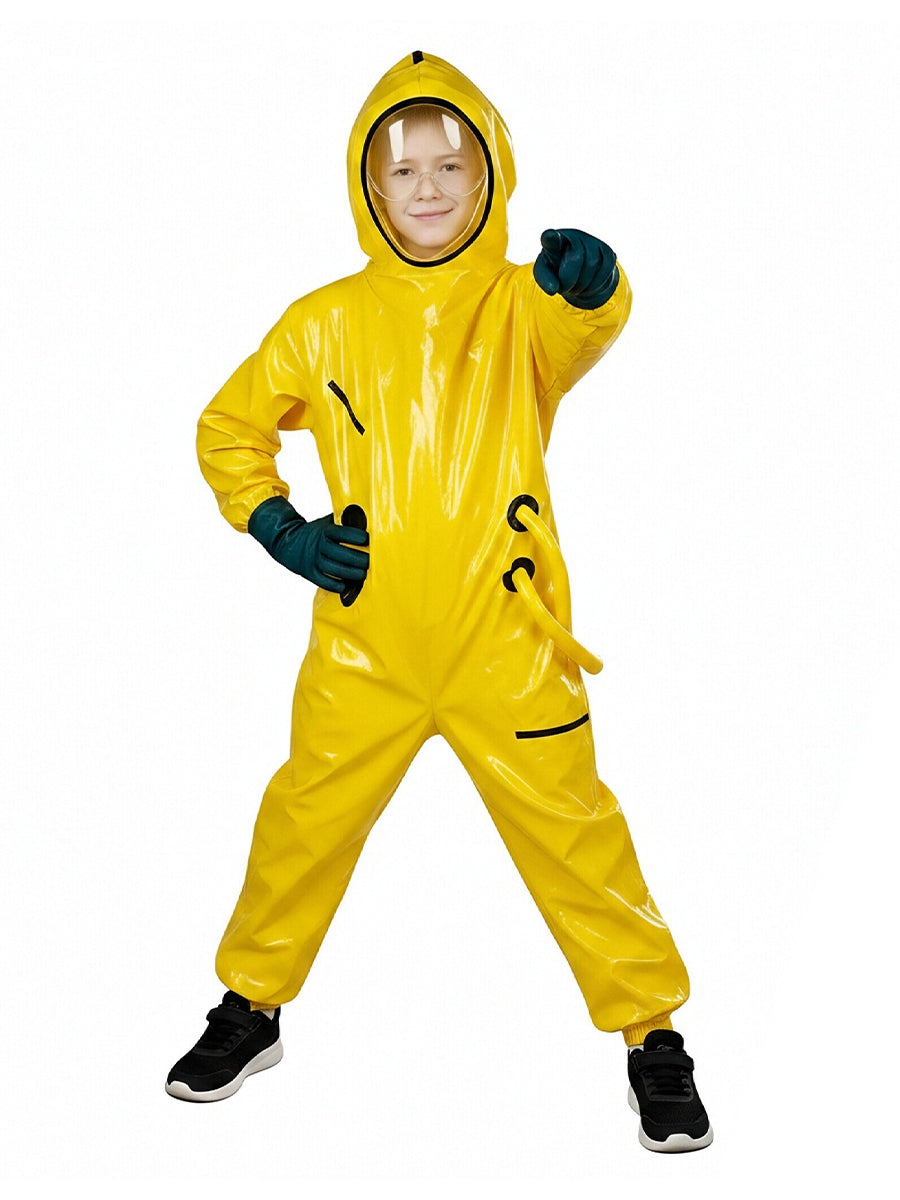 Backrooms Hazmat Costume Yellow Workers Hooded Copsplay Jumpsuit 
