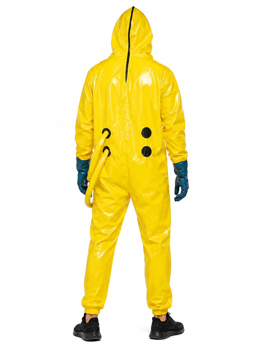 Backrooms Hazmat Costume Yellow Workers Hooded Copsplay Jumpsuit 