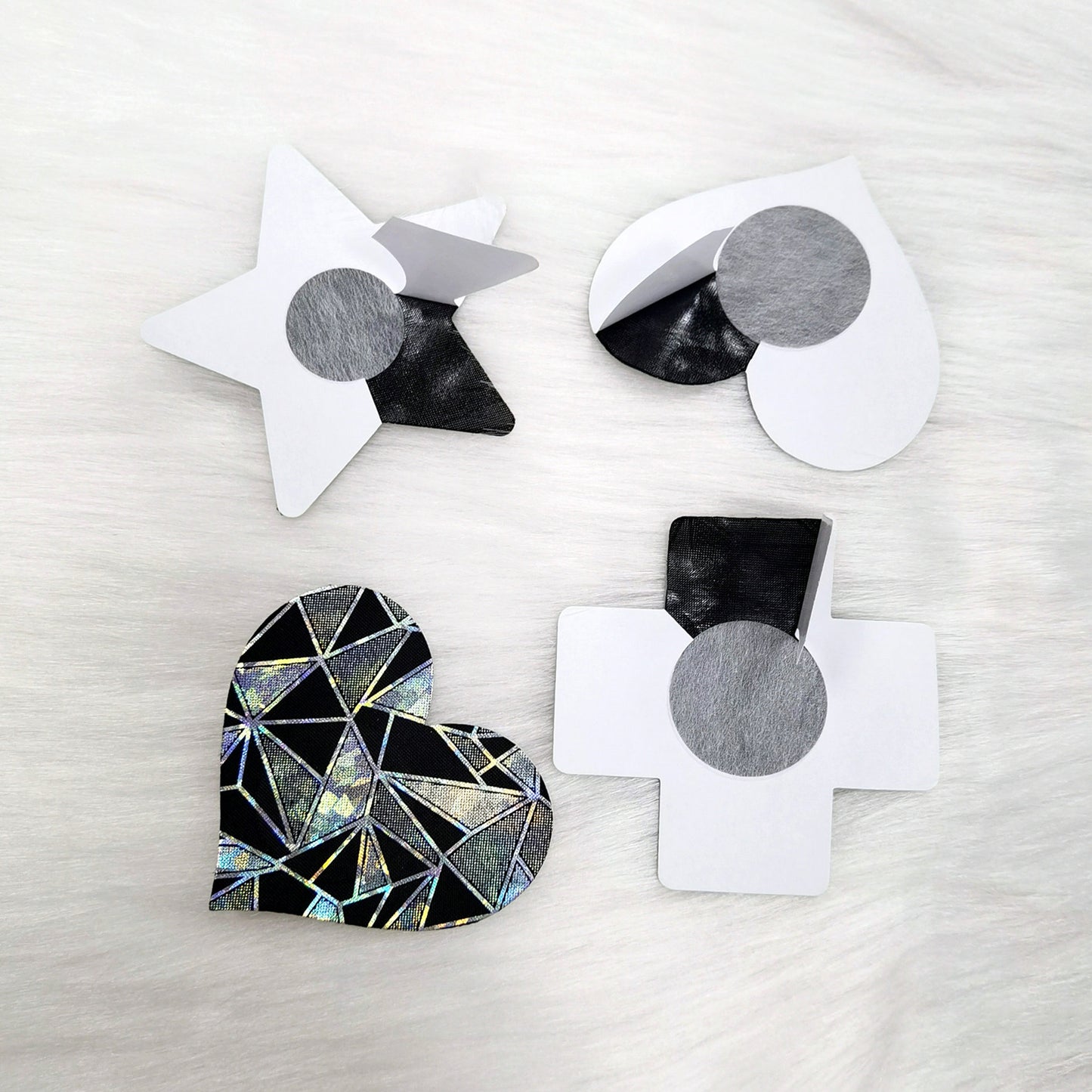 Yomorio 3 Pack Black Reflective Pasties Geometric Nippe Covers Pasties