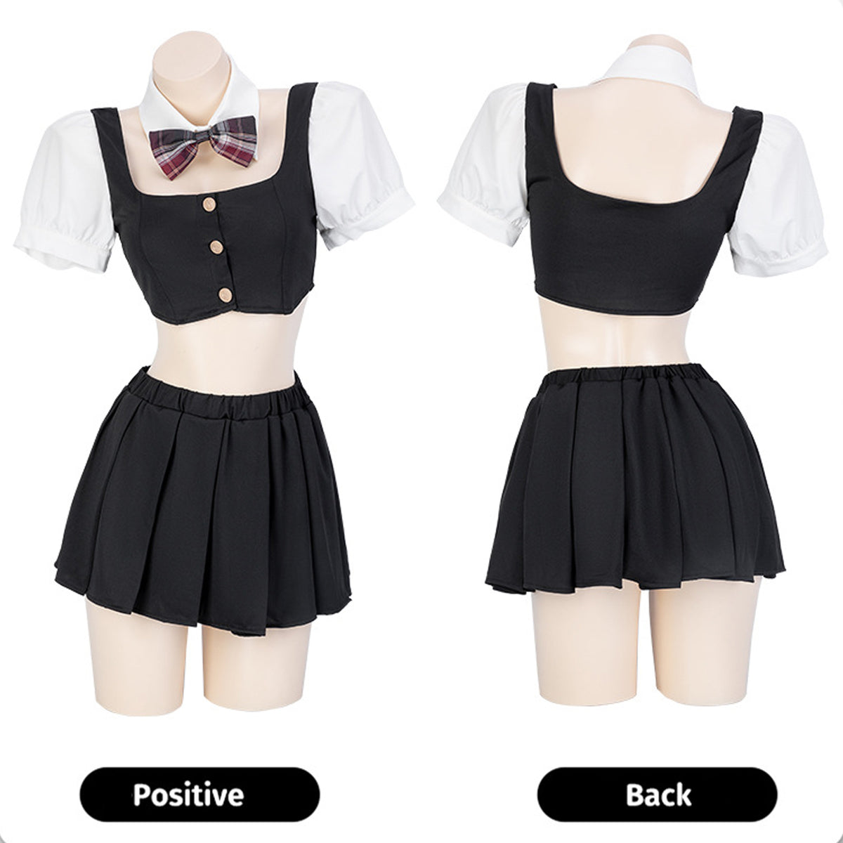 Yomorio Sexy School Girl Skirt Set Anime School Uniform Black