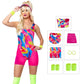 Yomorio Adult Rollerblading Barbiecore Costume Margot Robbie Skater and Ryan Gosling Sport Neon Lycra Outfits