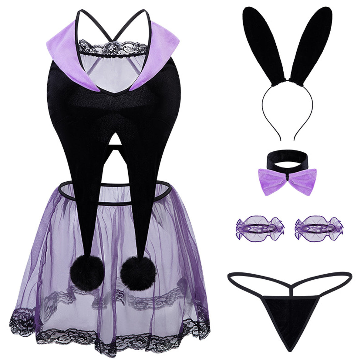 Yomorio Bunny Girl Lingerie Costume  Adjustable Fit & Adorable Tail –  YOMORIO