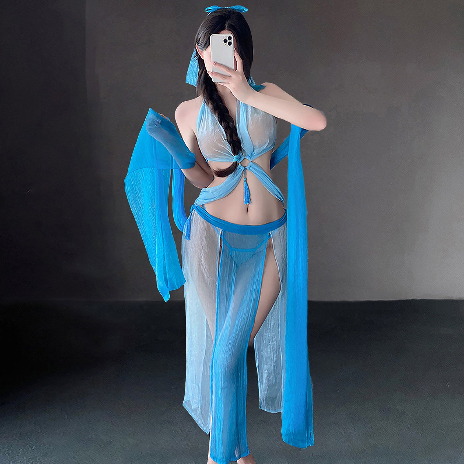 Navy Blue Lingerie Dress Lingerie Lingerie Cosplay Costumes Sleepwear  Underwear Role Play Women