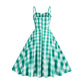 Gingham Barbiecore Outfit Margot Robbie Cosplay Costume Plaid A-line Midi Dress