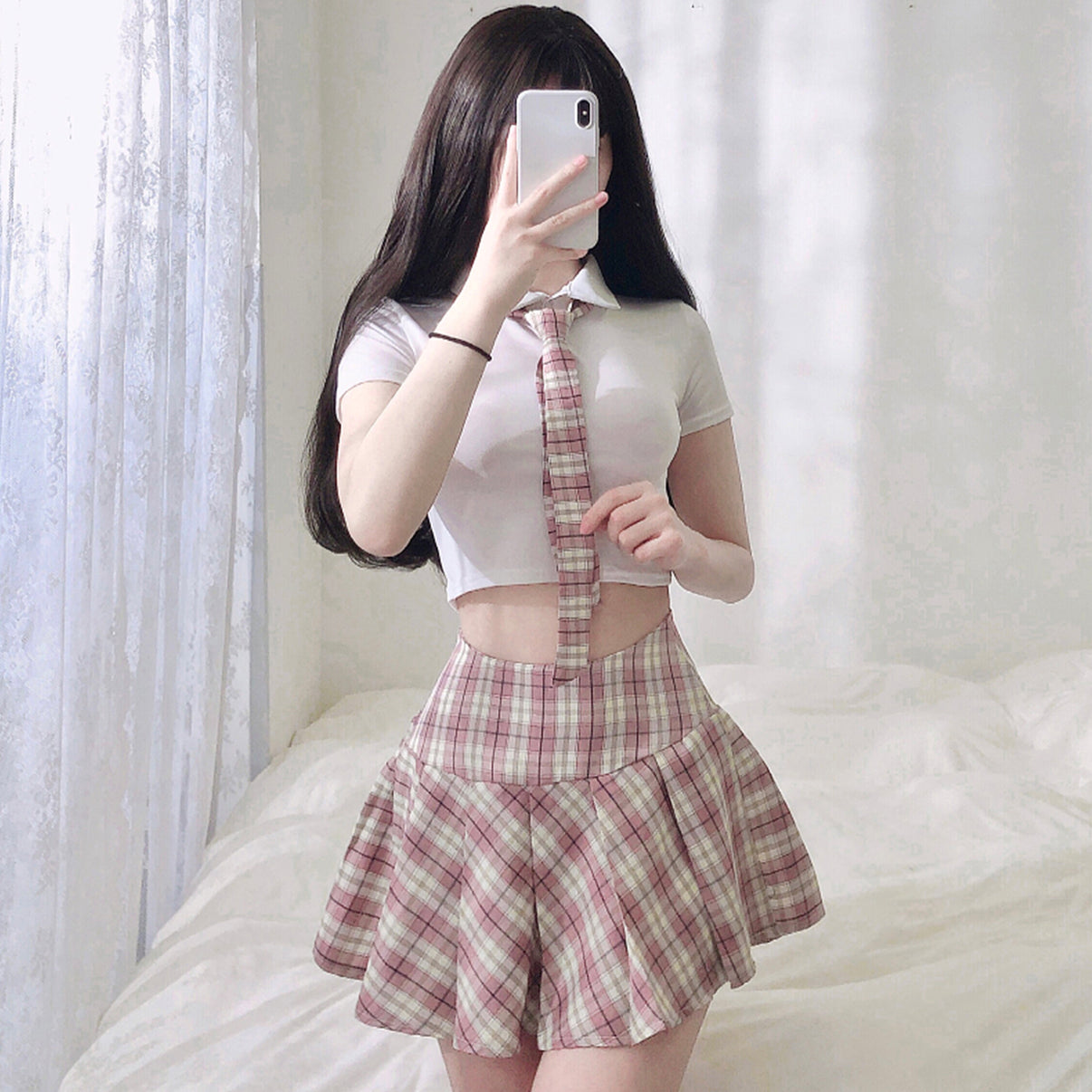 Yomorio Anime School Girl Costume Japanese Schoolgirl Uniform Plaid Mi ...
