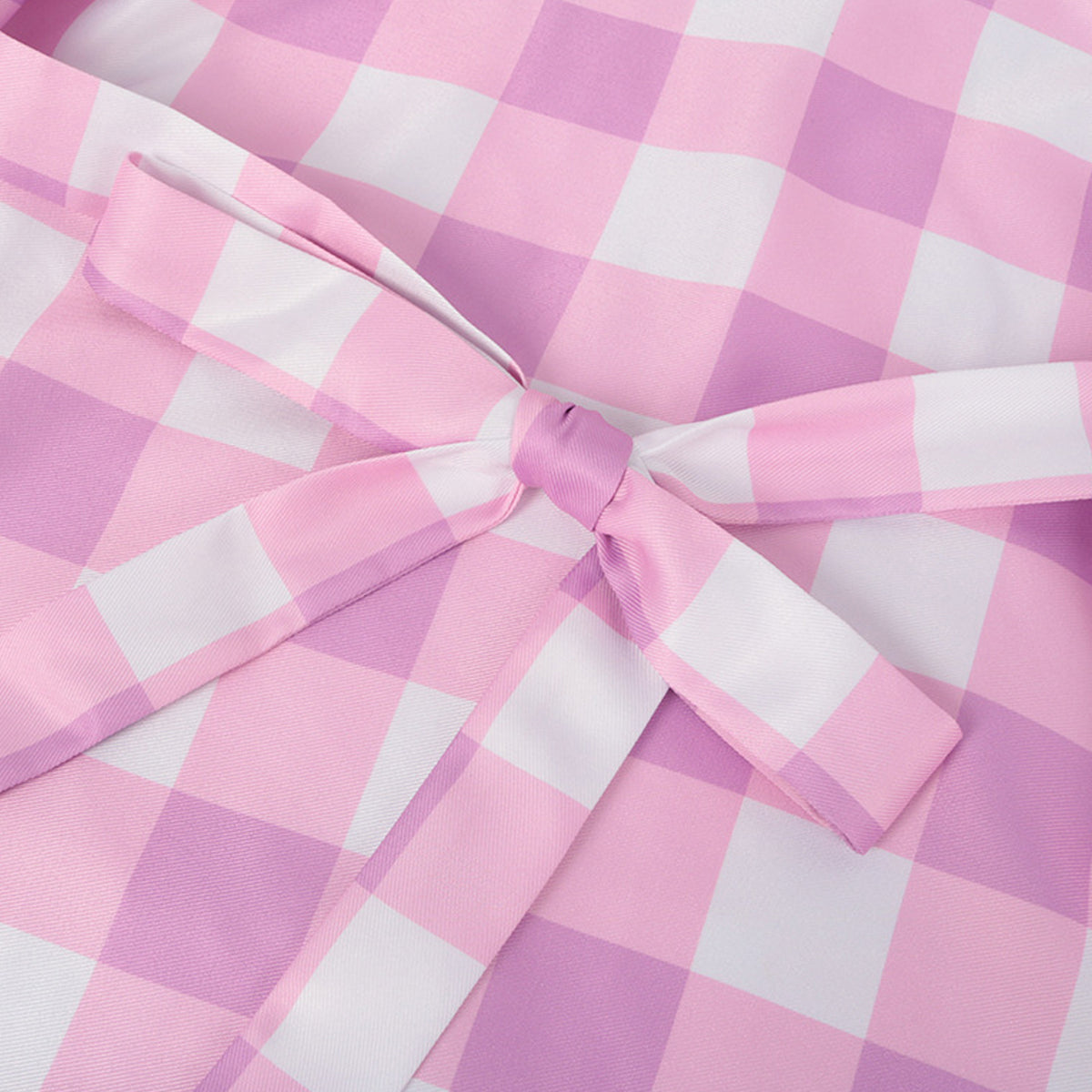 Pink Gingham Dress with Accessories