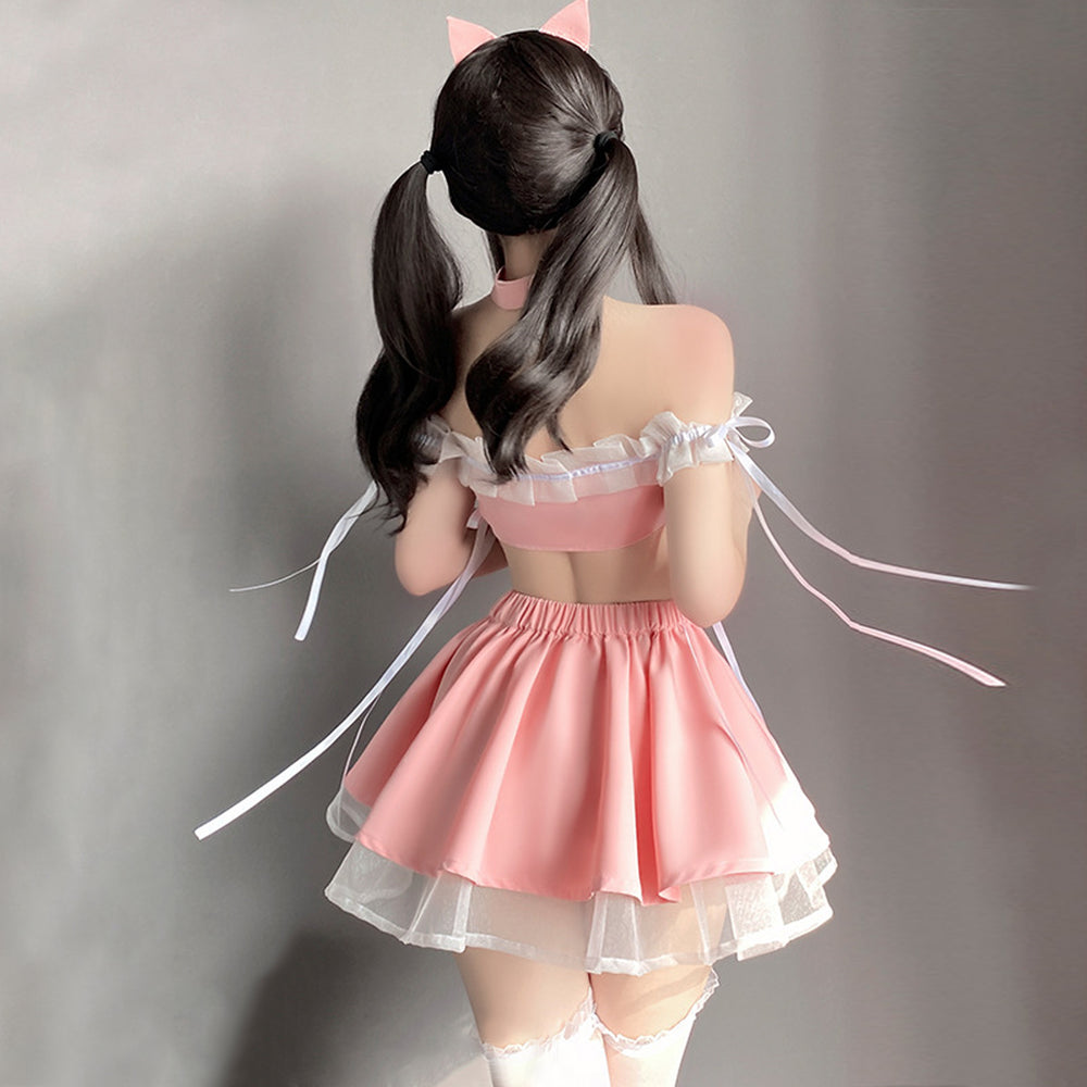 Yomorio Naughty Cat Girl Lingerie Set Pink Neko Outfit Anime Cosplay C Yomorio 6711